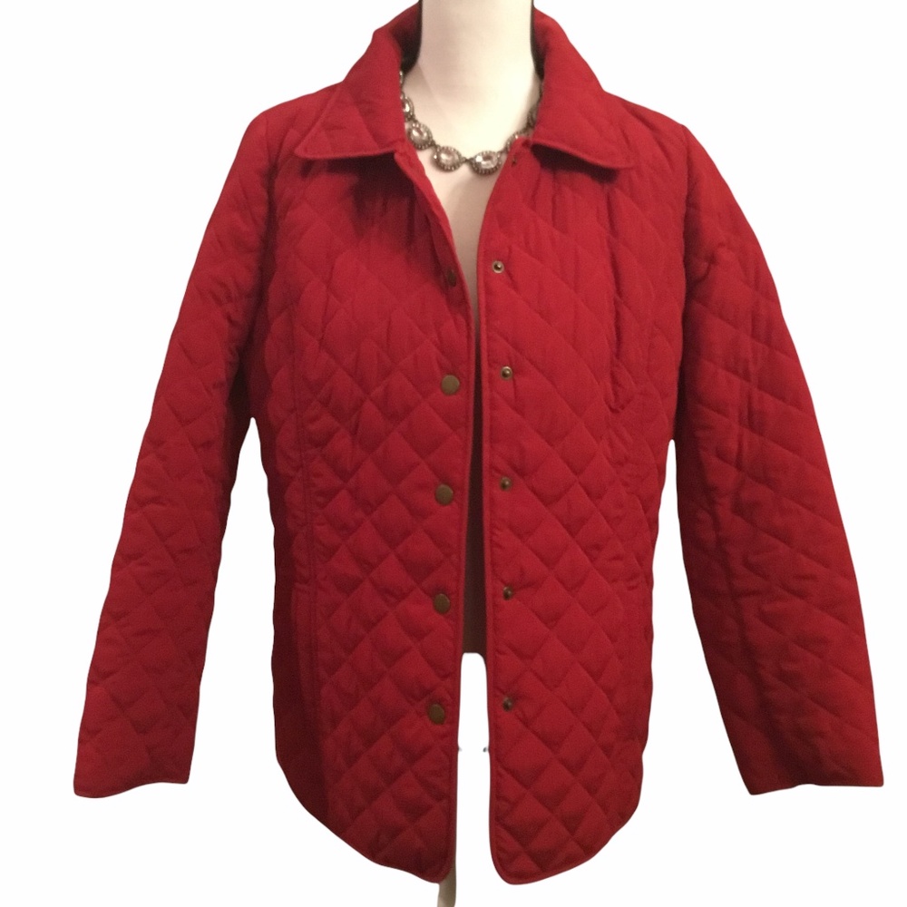Like New Red Quilted J.Jill Soft and Cozy Jacket